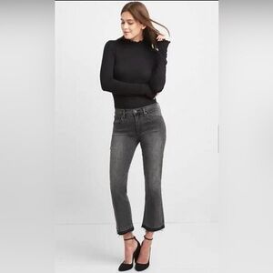 GAP 1969 Gray Crop Flare High Rise Jeans